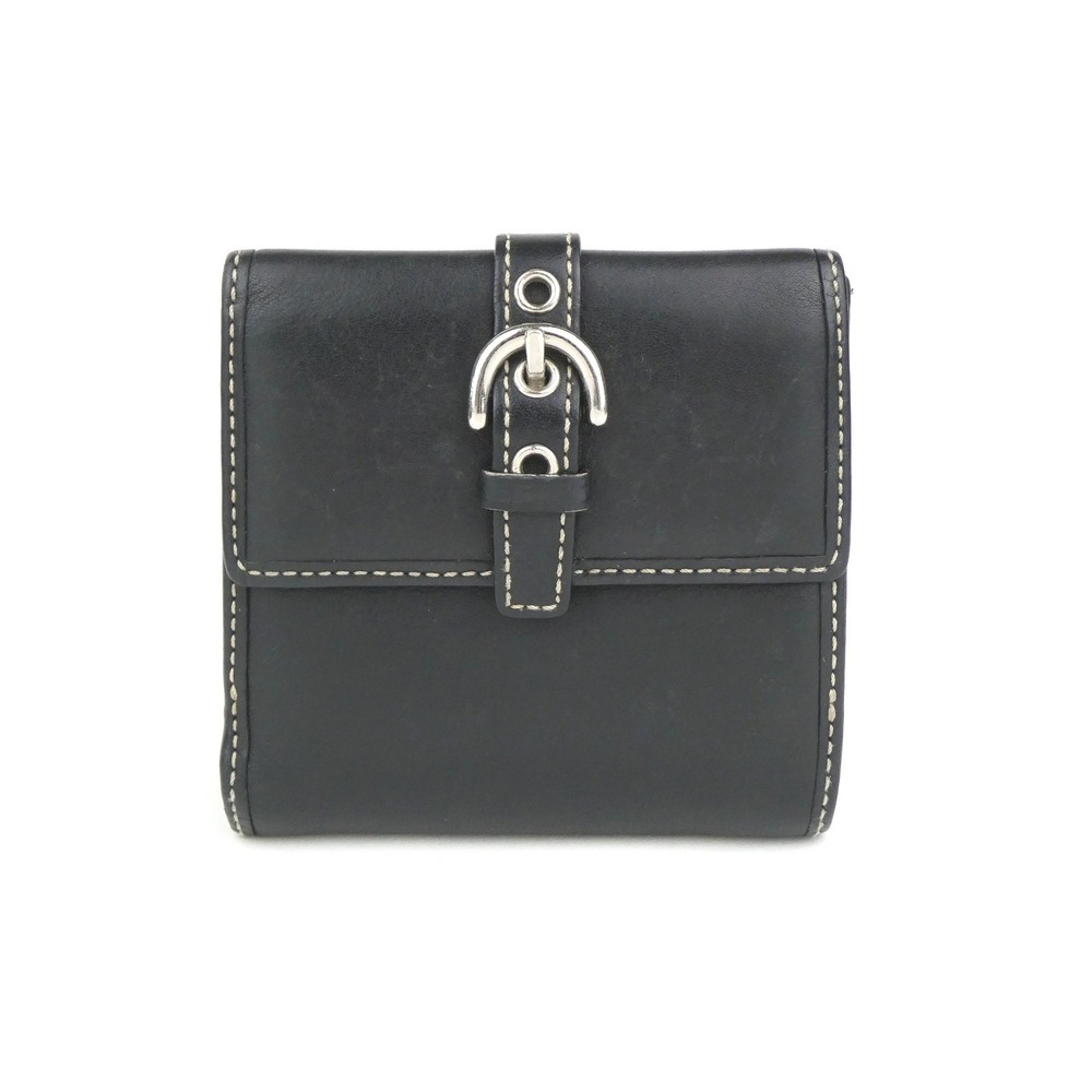 Coach Black Leather Soho Buckle Small Bifold Wallet